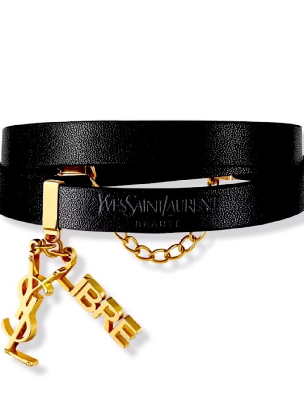 New! Yves Saint Laurent Leather Bracelet/Choker